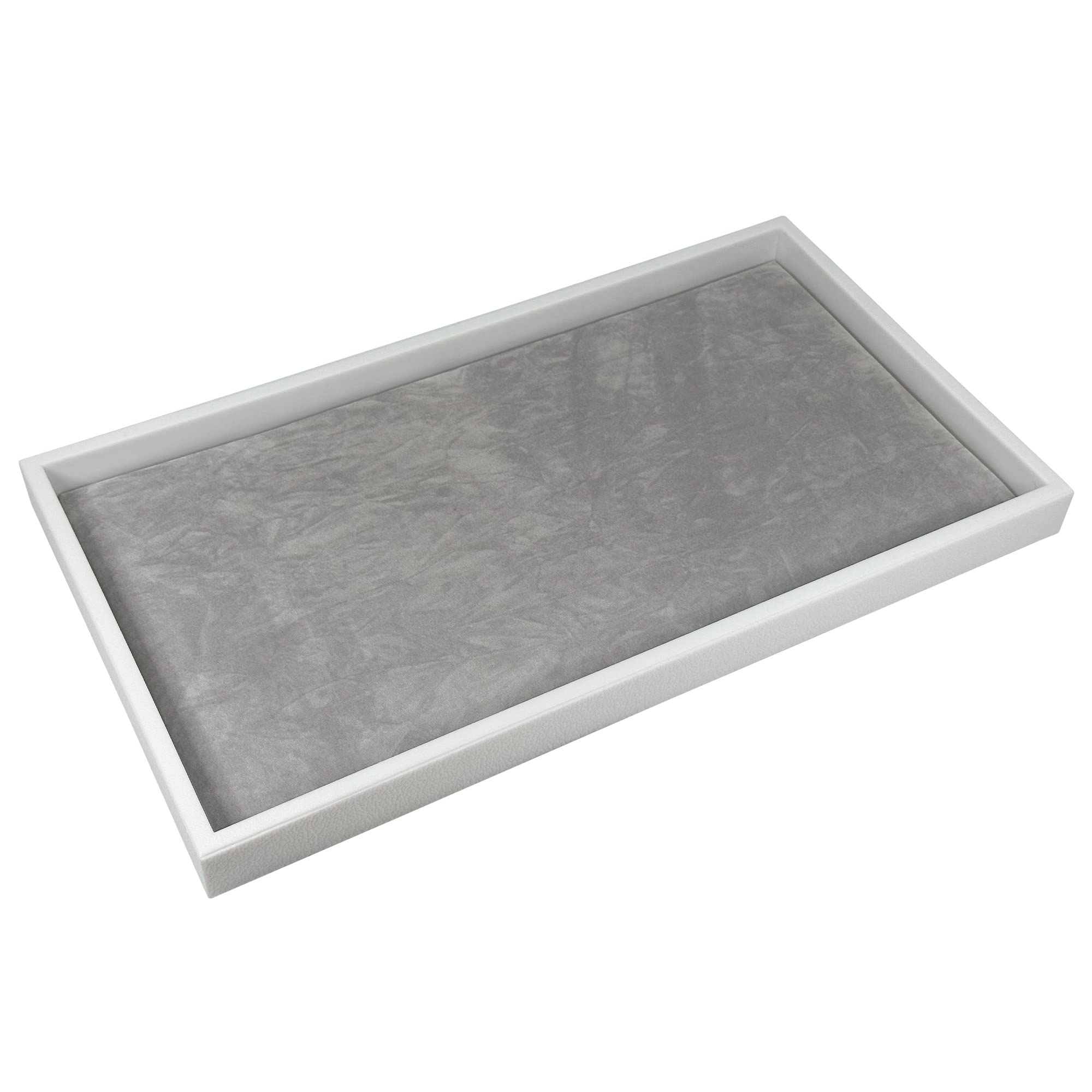 N N’icePackaging – 1 Qty – Seal-Grey Fabric Deluxe Display Pad with White Plastic Tray – For Sales/Display/Showcase/Travel/Vendors/Tradeshows – 14 3/4