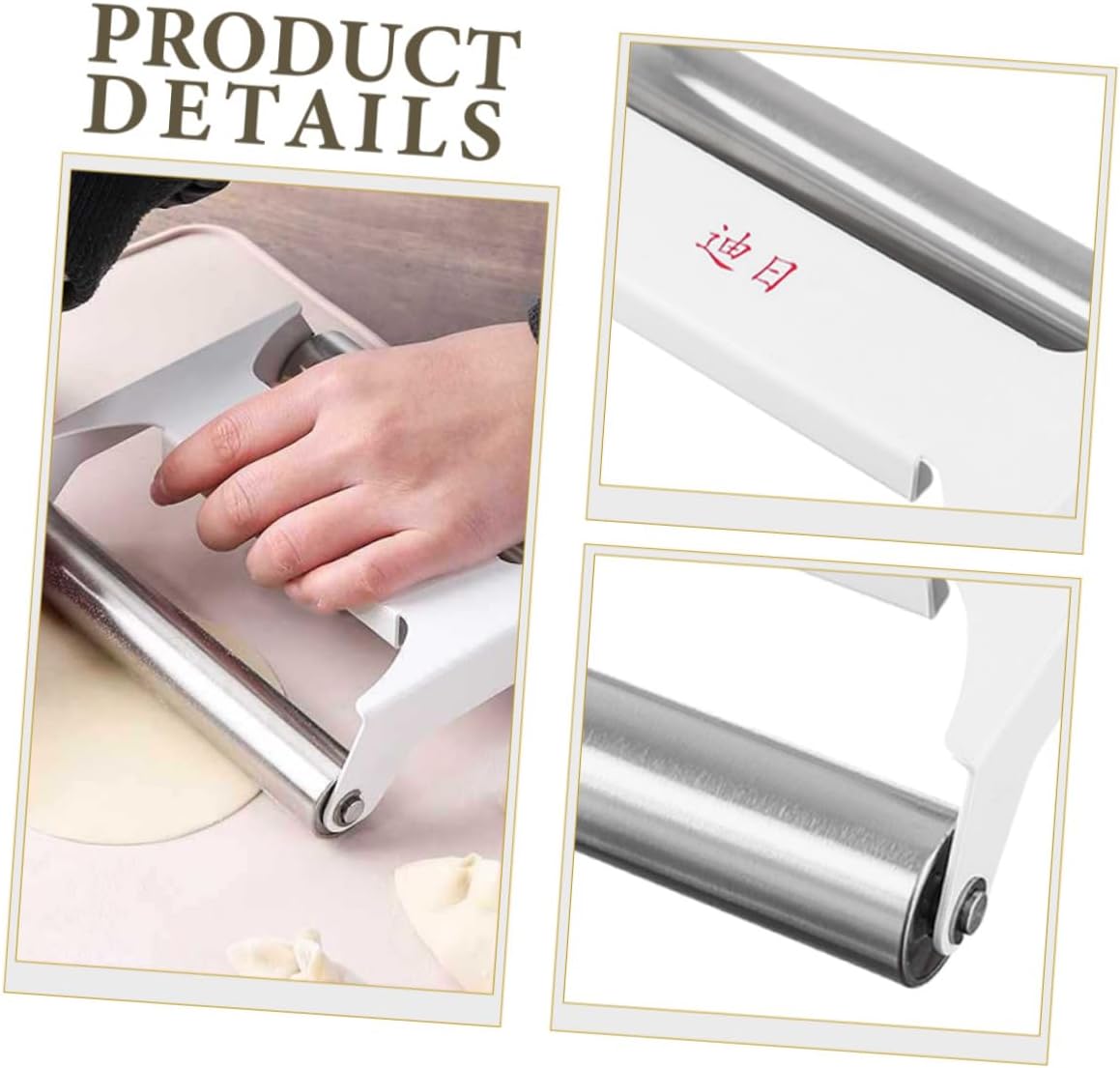 PRETYZOOM Stainless Steel Rolling Pin for Baking Versatile Pastry Roller for Dough Pizza Cookies and Pasta Double Roller Design Baking Enthusiasts