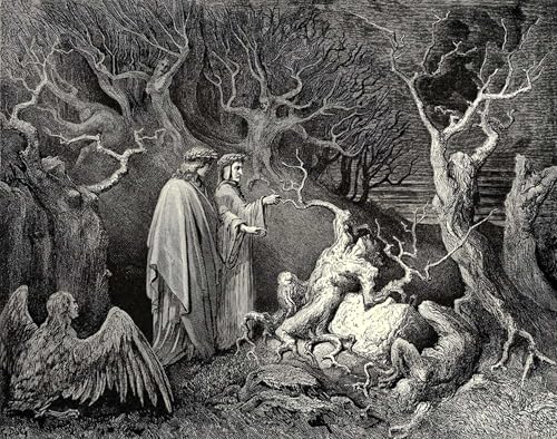 Affiche Gustave Doré l'Enfer Toile Impression Peinture Décoration Salon 60x90cm