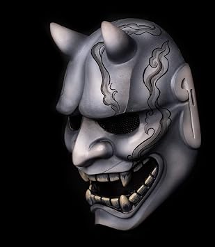 اليابانية Hannya Airsoft Mask Samurai Oni Kabuki NOH Evil Demon Devil DJ Party Halloween Costume Cosplay White KK06