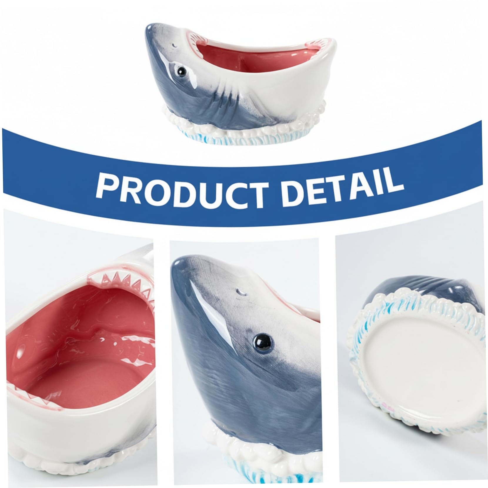 Ciotola per squalo, portachiavi decorativo in ceramica 3D divertente, cattura tutte le ciotole per il bancone della cucina, l'ingresso