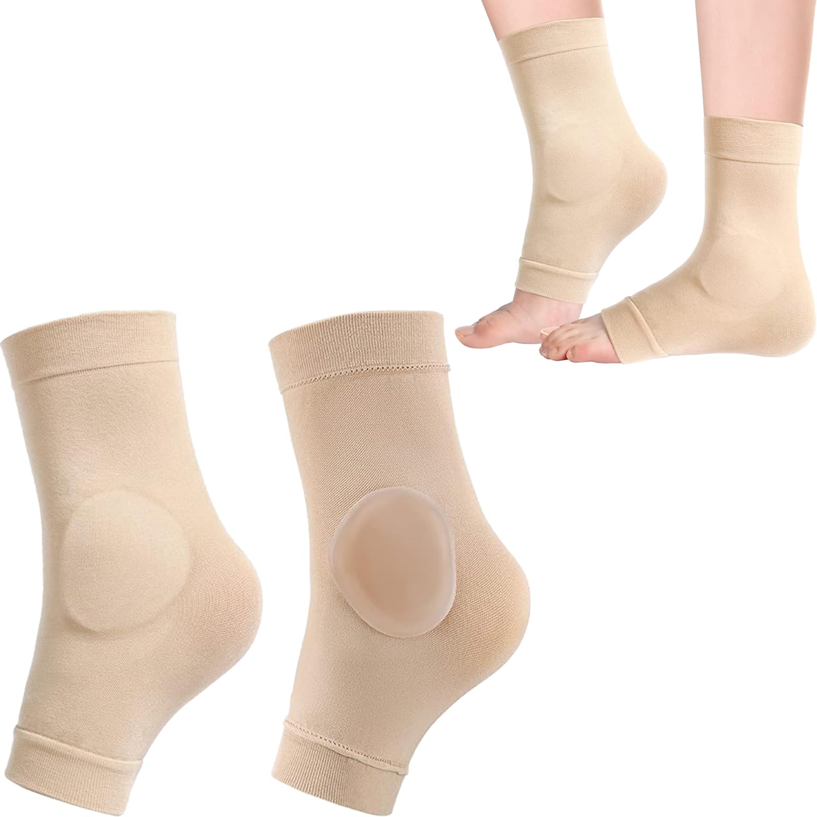 2 Pairs Padded Skate Socks, Ankle Protector, Ice Skating Boots Socks, Skate Ankle Guards, Ankle Sleeve Pad, for Boots, Skates, Splints, Braces, Padded Skate Socks Ankle Protection for Riding, Ski