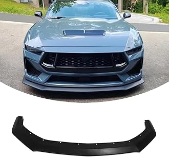 Jogon Front Lip Splitter Spoiler for Ford Mustang S650 GT Ecoboost 2024 2025, ABS Plastic Exterior Trim, 3PCS Chin Spoiler Splitter Diffuser Protector, Not for GT Performance Package and Dark Horse