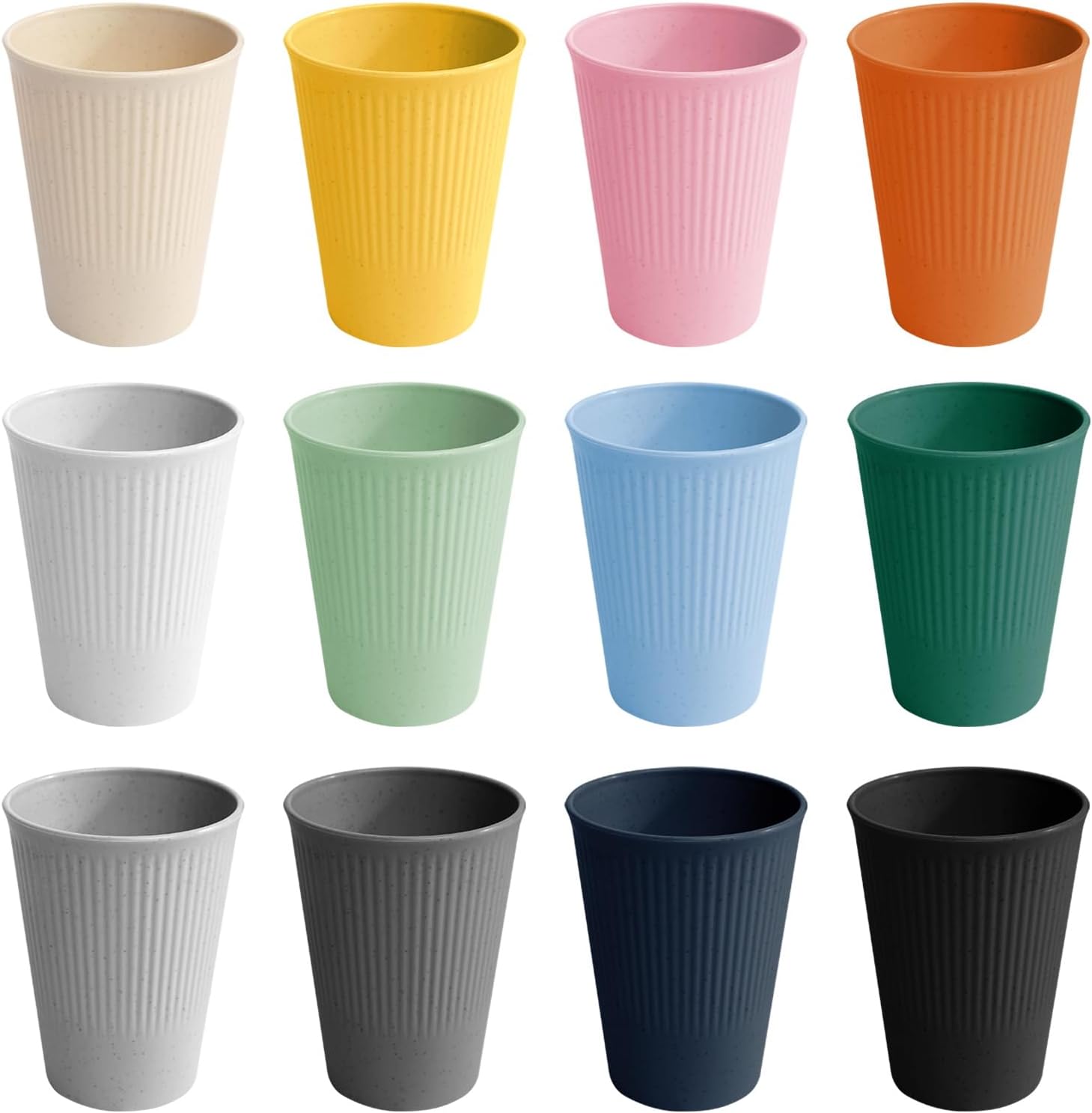 12 kolorowych kubków do picia zestaw plastikowych kubków wielokrotnego