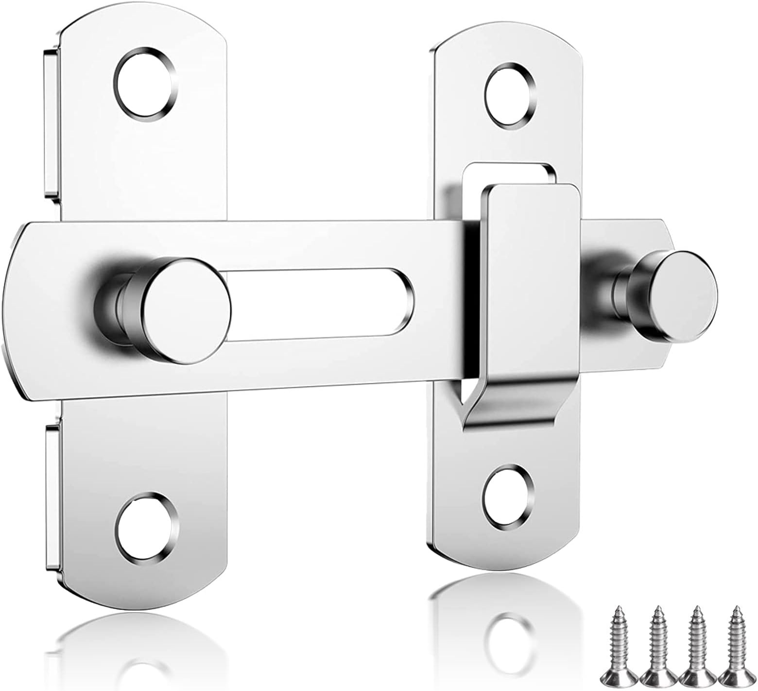 WENRENMK Loquet Porte 100 x 70 x 20 MM Loquet Porte Coulissante Inox, Targette de Porte