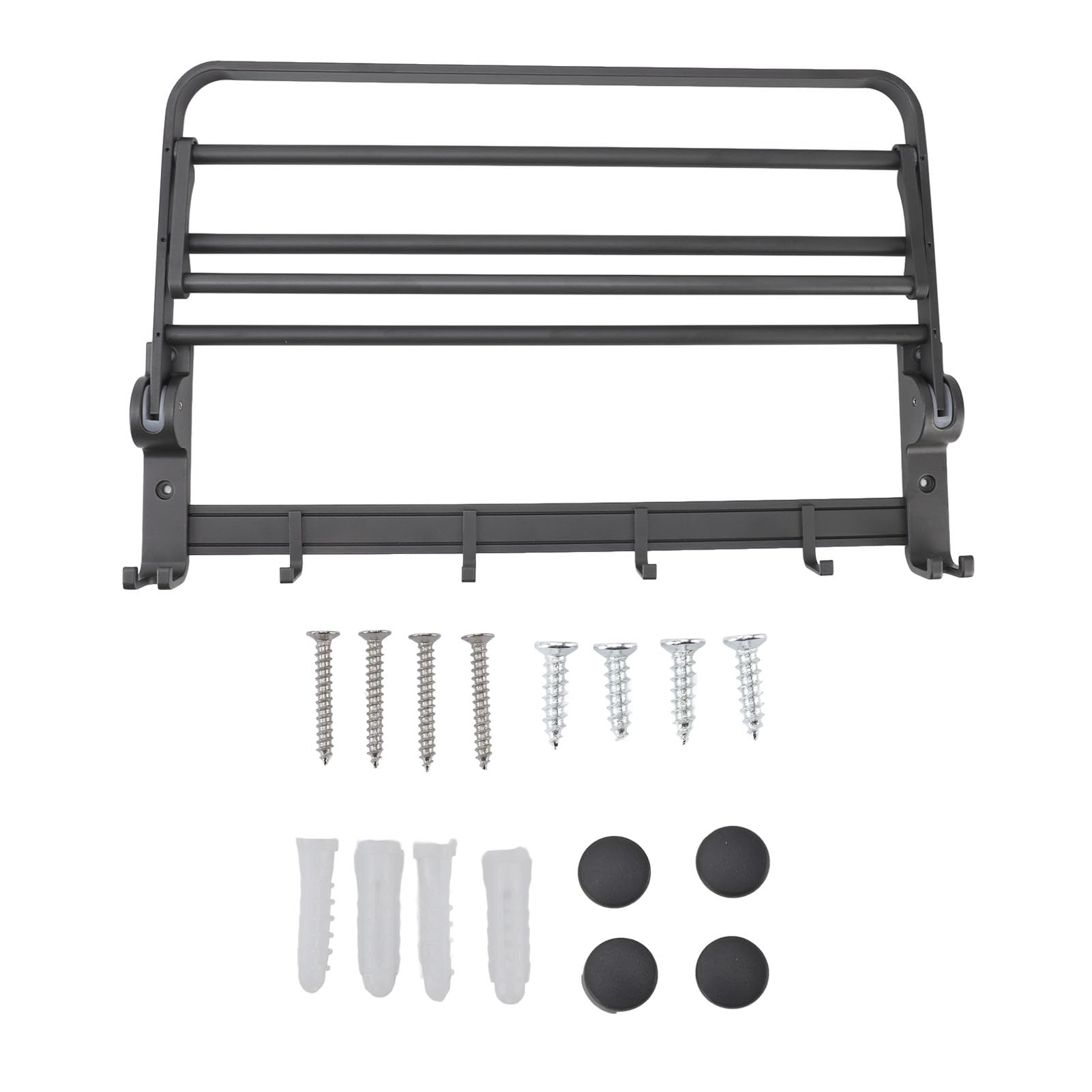 Schwimmender Handtuchhalter, Aluminium, Faltbar, Wandmontage, Grau