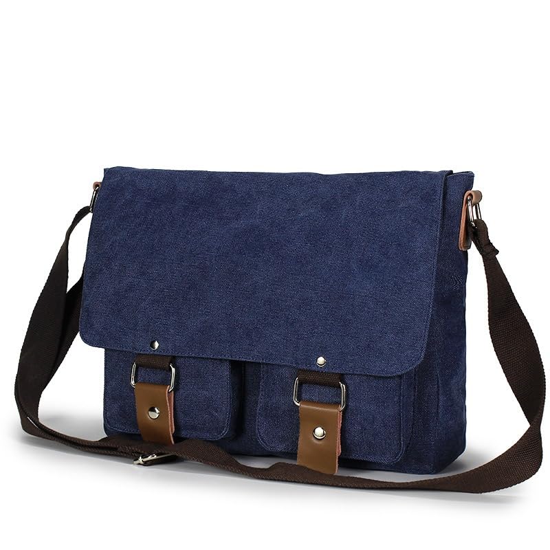 Image of Handcuffs Vintage Canvas Messenger Bag for Men & Women Crossbody Sling with Multiple Pockets Stylish Shoulder Satchel for College, Office, Travel & Daily Use