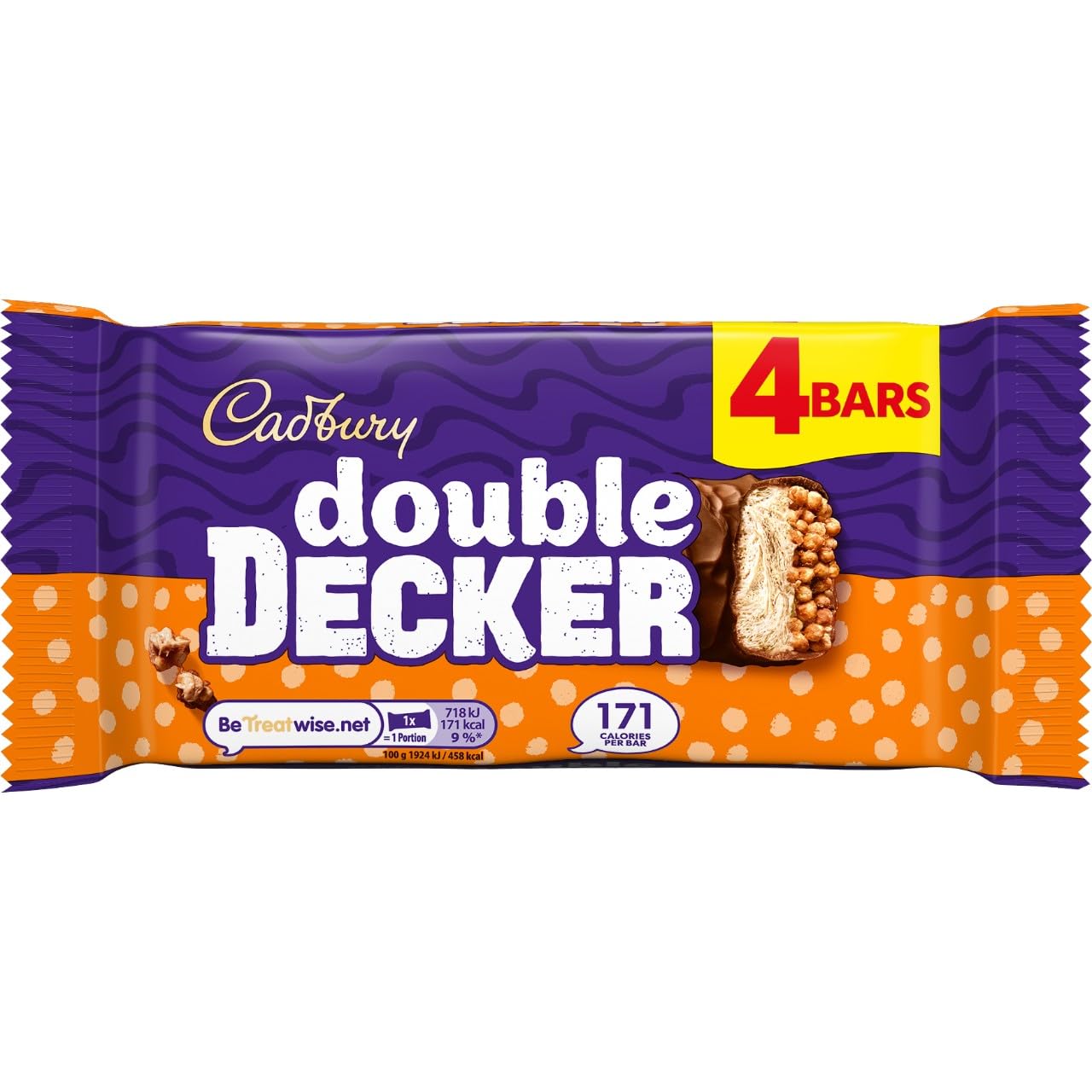 Cadbury Double Decker Chocolate Bar Multipack, 4 x 43.7 g (Pack of 1)