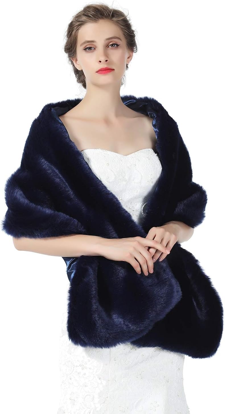 BEAUTELICATE Estola Chal Pelo Mujer Boleros Mantón para Fiesta Bodas Novia Invierno Vestido de Noche