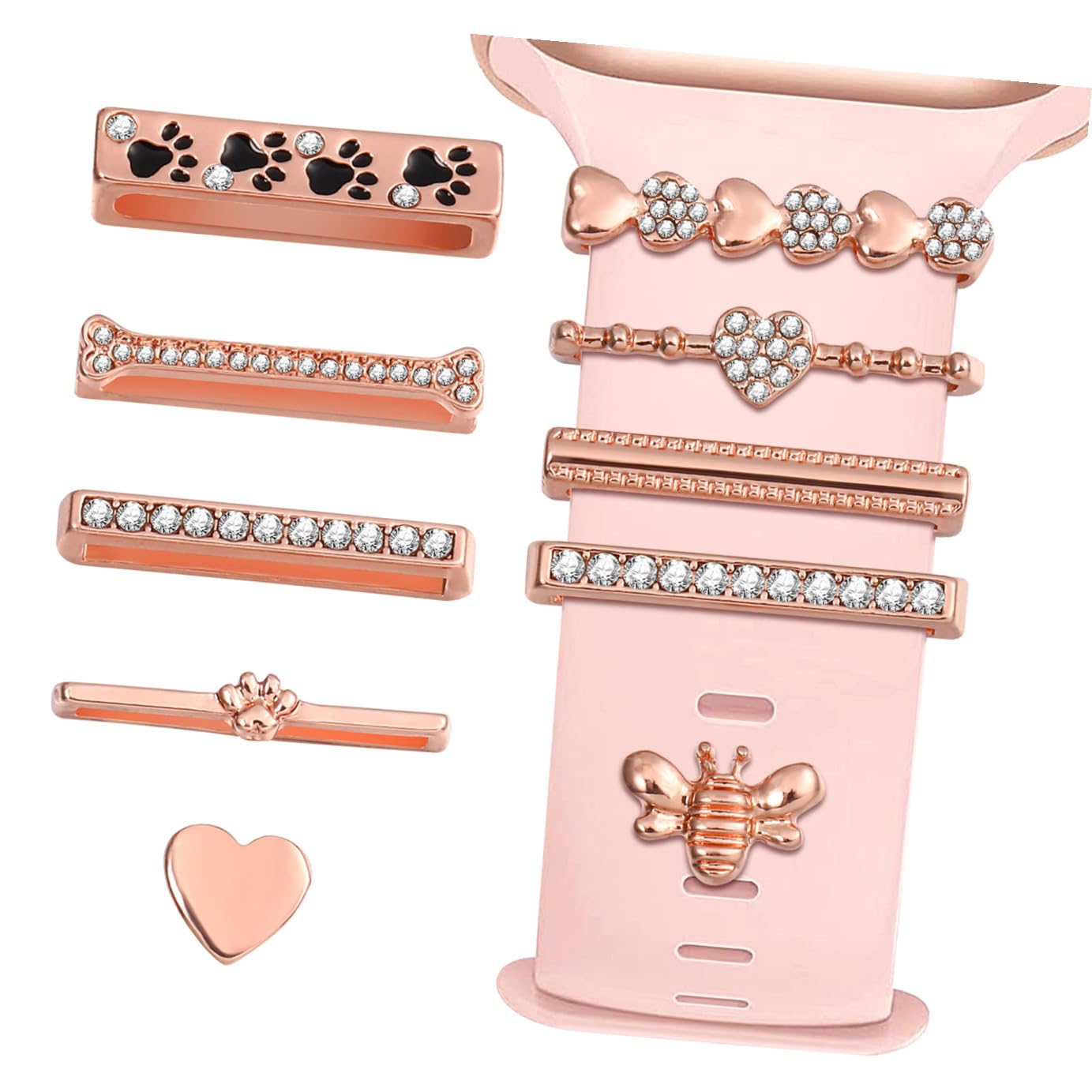 Gatuida Breloques Décoratives Charmes et Clous Simples 10 Pcs en Métal Accessoires Uniques pour Personnaliser et Embellir Votre Bracelet pour Bracelet de Montre Connectée