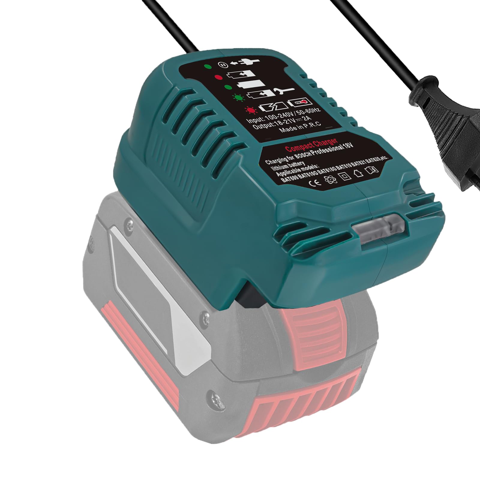 Battery Charger Replacement for Bosch Professional 18V System GBA 18V Portable Mini Compact Charger (Not for 12V Battery)