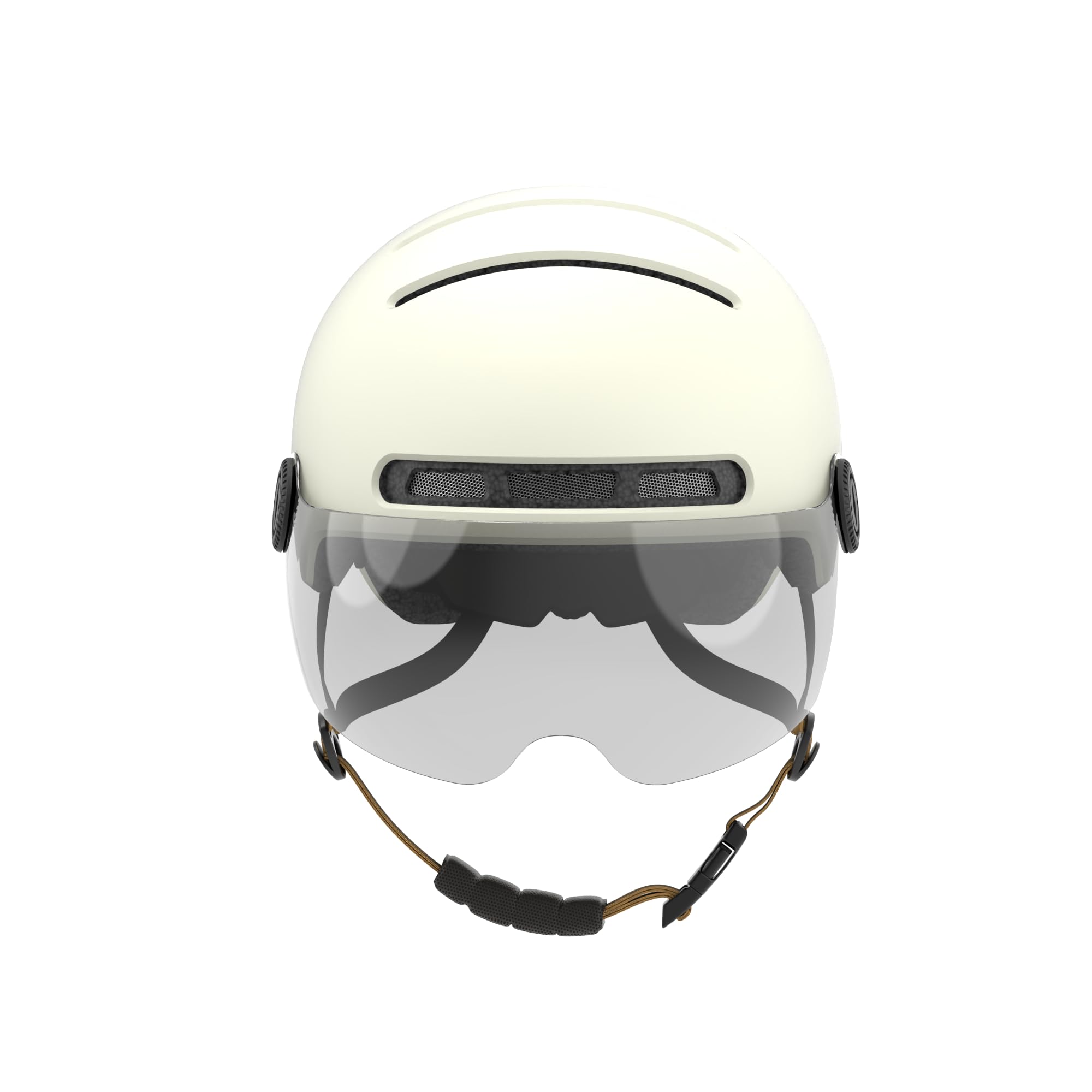 LIVALL L23 Smart Fahrradhelm für Damen und Herren, NTA-Norm 8776 City Helm mit abnehmbarem Visier, intelligenter LED-Beleuchtung, Bremslicht, Sturzerkennung und SOS-Alarm, Weiß, Größe M 54-58 cm