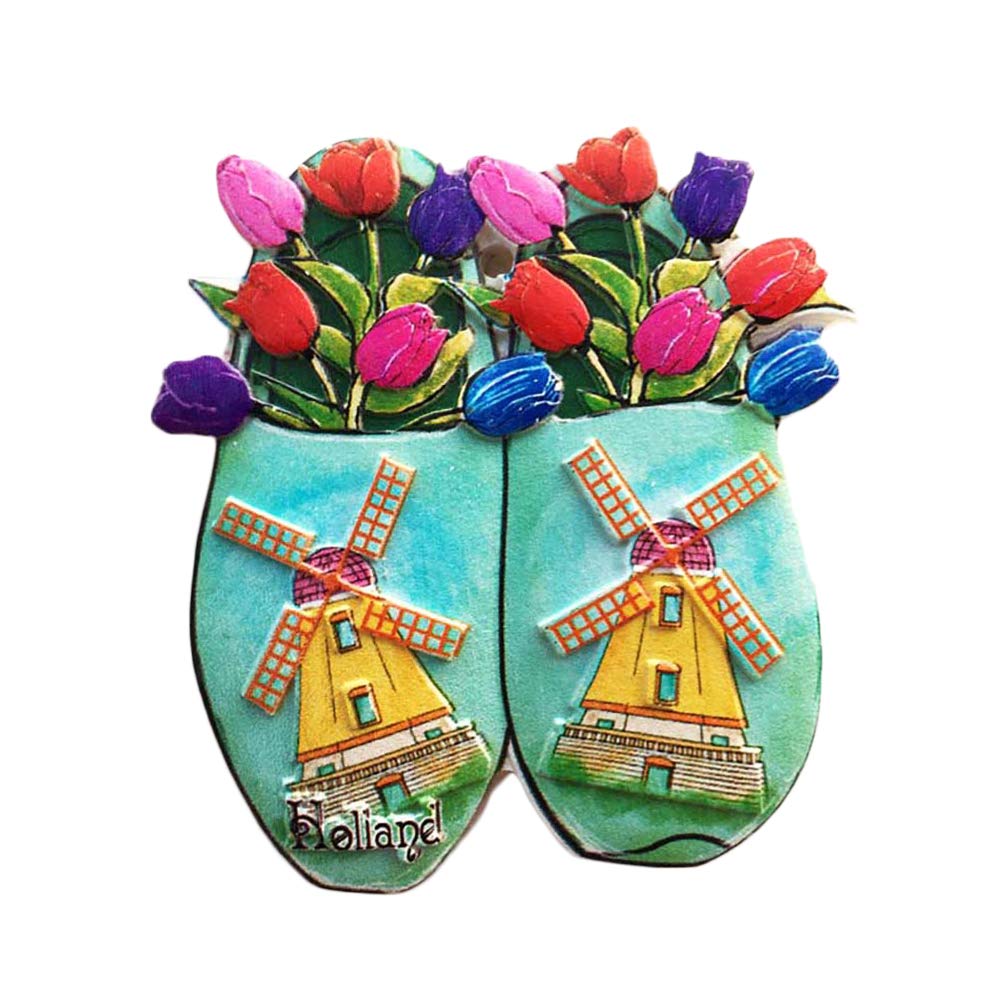 Wedarego Holland 3D Tulip Windmill Refrigerator Magnet Souvenirs Handmade Resin Magnetic Stickers Home Kitchen Decoration,Netherlands Fridge Magnet Collection Gift