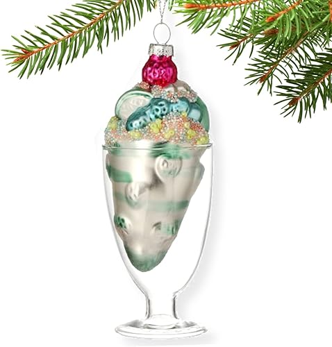 Miniatura 3 de Adornos de vidrio soplado para árbol de Navidad, juego de 2