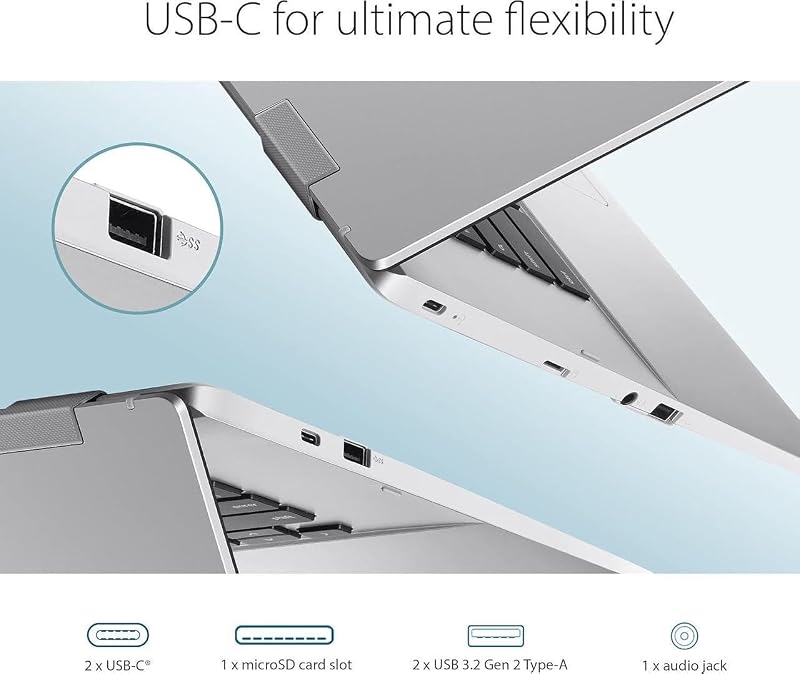 ASUS Chromebook CX1 Laptop, 15.6” FHD (1920 x 1080) LED Display, Intel Celeron N4500 Processor, 8GB RAM, 64GB eMMC, Chrome OS, Silver, TWE 64GB Micro SD Card image 7