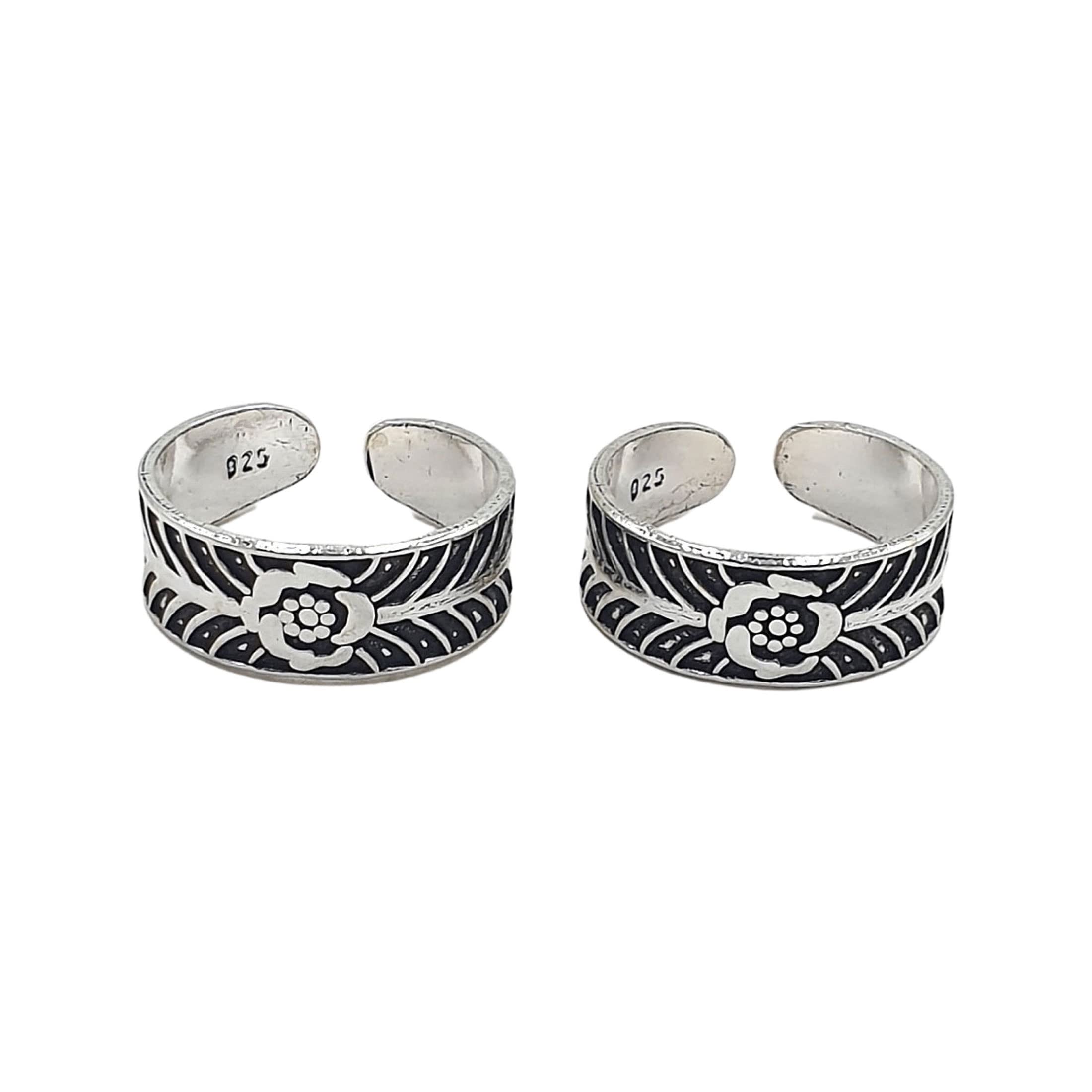sahiba gems 925 Sterling Silver Beautiful Comfortable And Designer Leaf Toe Ring | Beautiful Design-picture-38