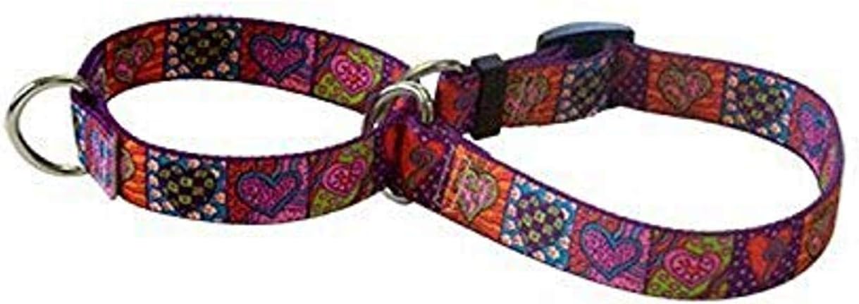 Giraffe Teal Martingale Control Dog Collar - Size Medium 20" Long