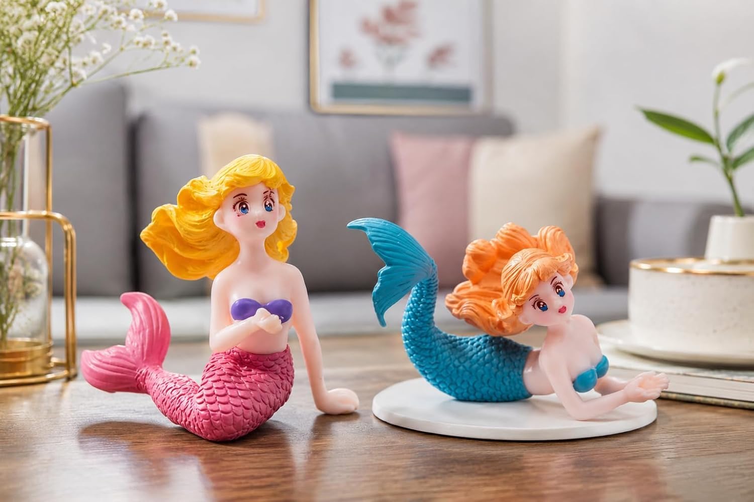 Mermaid☆様 Buy FLAME NEBULA Mermaid Miniature Showpiece Set for Home Decor