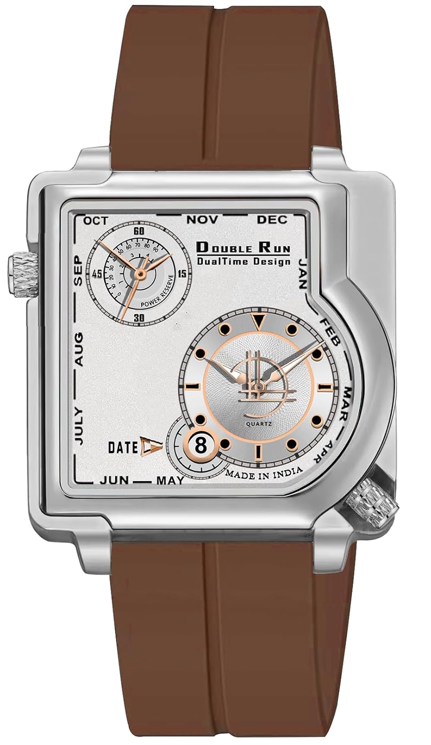 Buy DOUBLERUN Date Display & Dual Time Silicone Analog_34050 at Amazon.in - Image 1