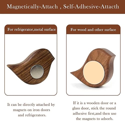 Miniatura 5 de Timbre inalámbrico de los comerciantes Campana para la apertura de la puerta en forma de pájaro decorativo colgante de madera Timbre para puertas