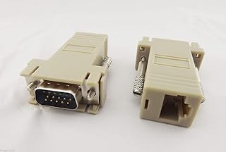 Connector and Terminal Â RJ45 to 15 Pin VGA Male Adapter f VGA Extender Over CAT5 CAT6 RJ45 Network Cable