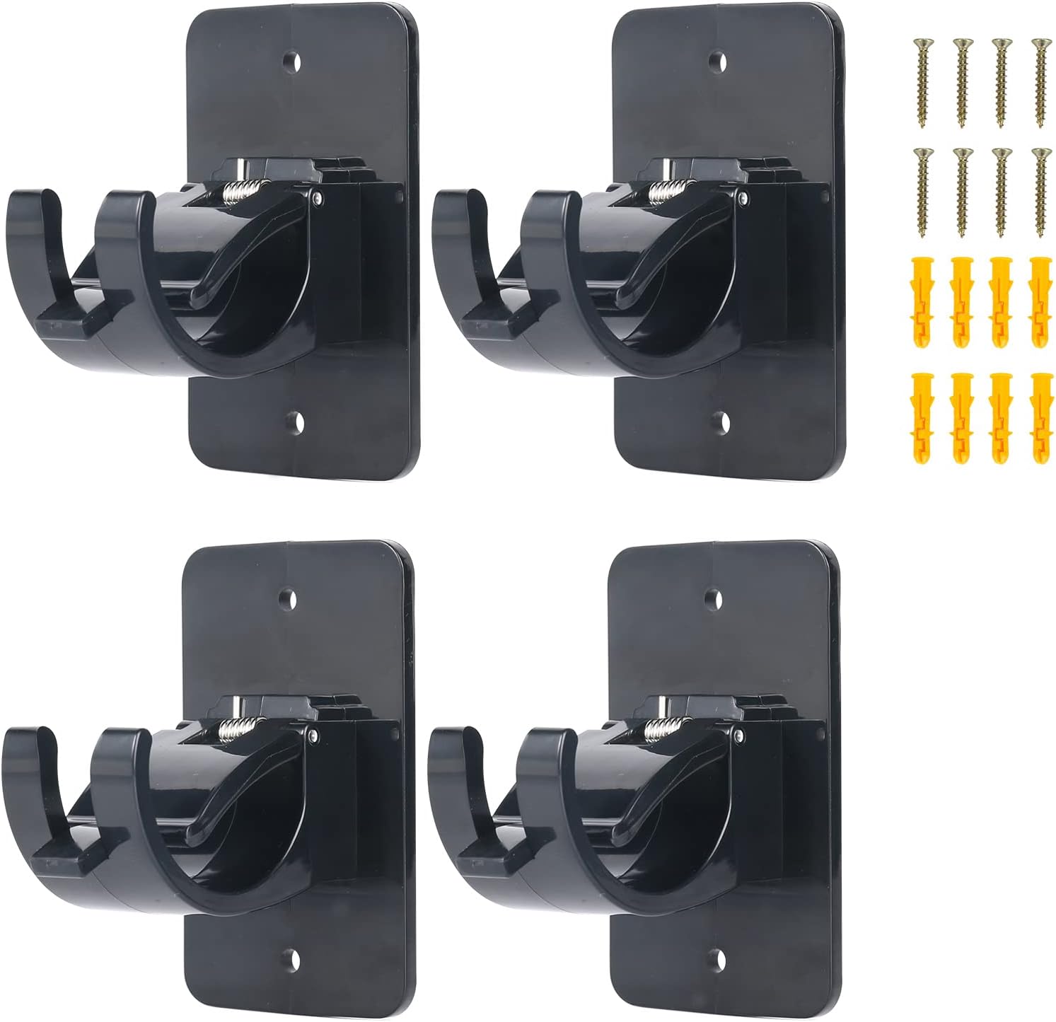 4Pcs Selfadhesive Curtain Rod Clips, Universal Plastic