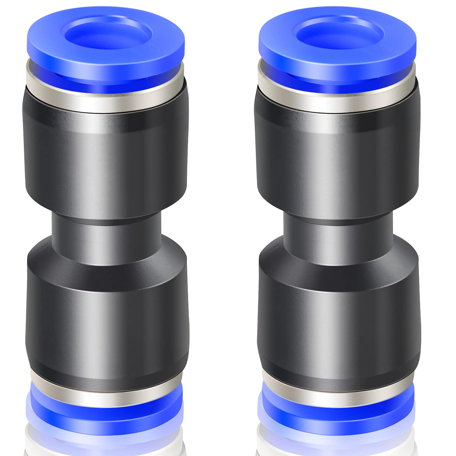 Ergaoboy Bu Pu 2 Pcs 12Mm Tube Od Straight Push To Connect Fittings, Blue Pneumatic Push Lock (Pu12)