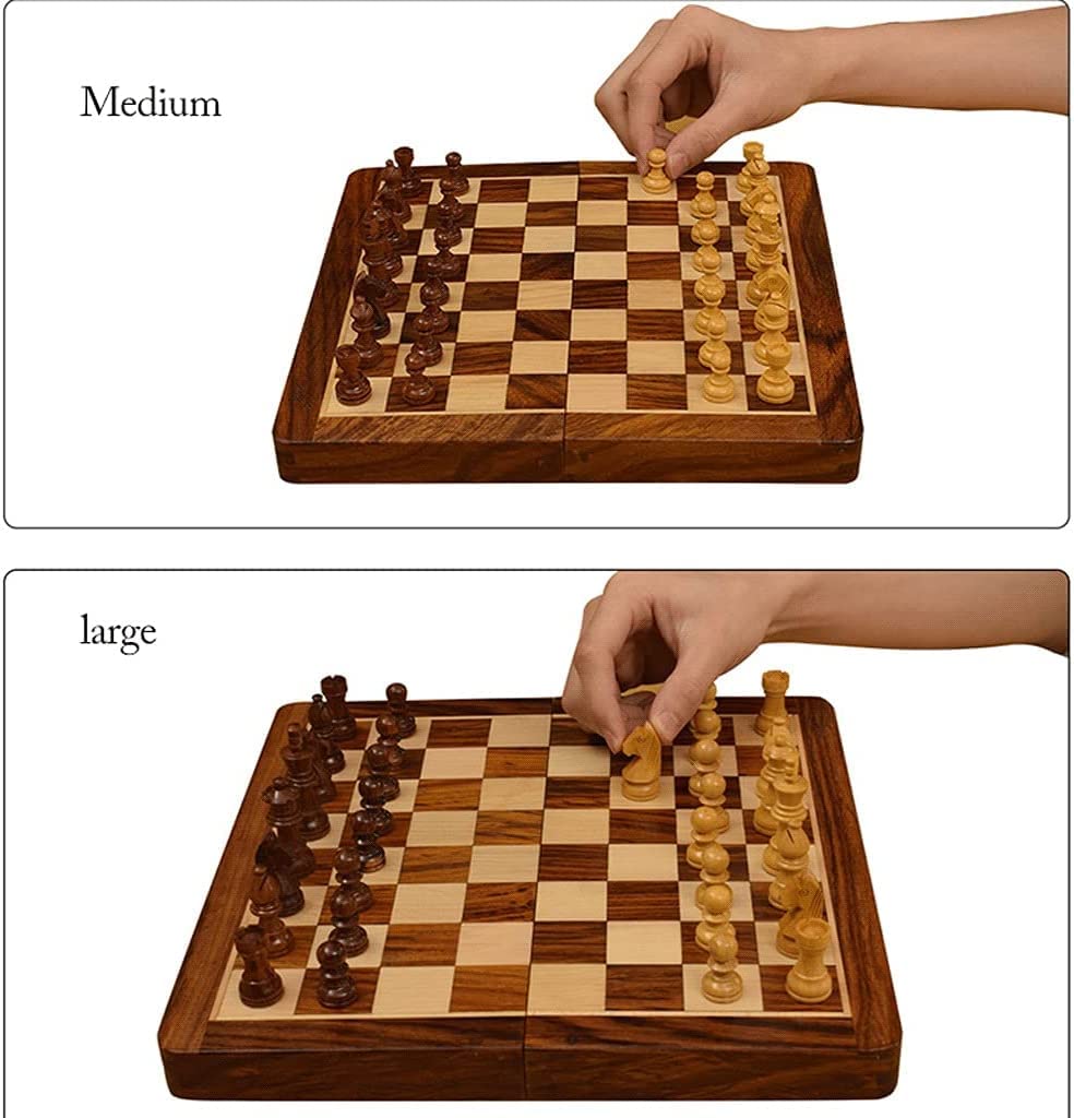 Szachownica Zestaw Do Gry Składana Gra Planszowa Szachy Drewniany Zestaw Z Magnetycznymi Szachami I Drewnianą Szachownicą Z Silnym Magnetyzmem Szachy MięDzynarodowe (Size : 25x25x2cm)