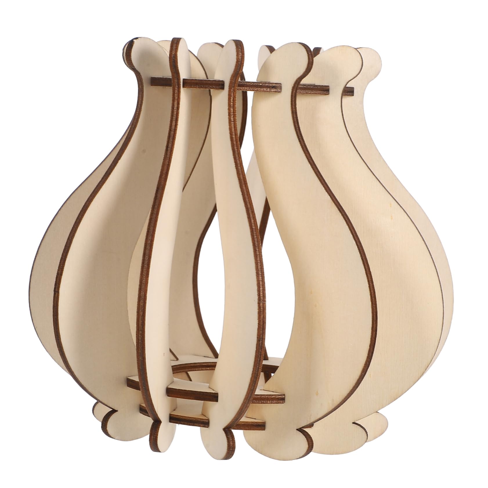 Jarrón rompecabezas de madera OUNONA para decorar escritorios modernos