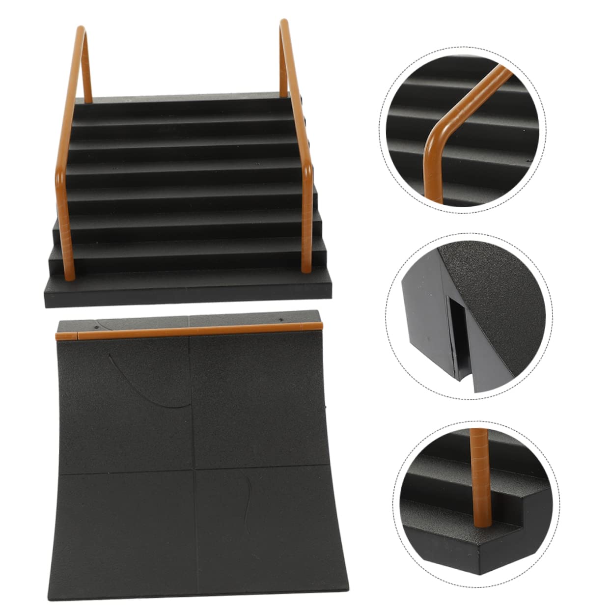 Toyvian 2pezzi Rampe Finger Skateboard in Plastico Nero per Skateboard Lovers e Kids, Accessori per Ostacoli e Pista, per Back To School Party