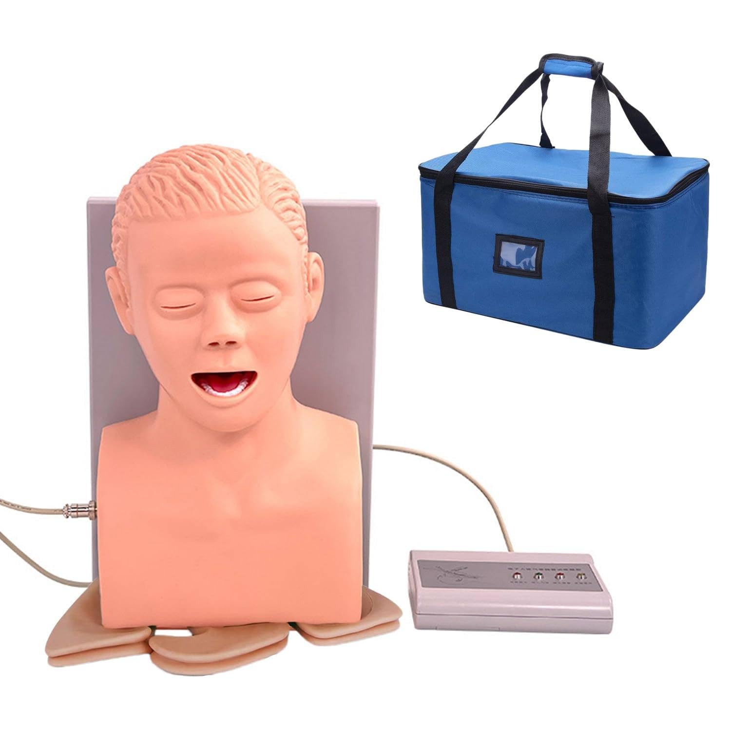 YXFAZPP Tracheal Intubation Training Simulator Model,Airway Managment Teaching,With Endotracheal Tube,Oral/Nasal Intubation Human Model,With Electronic Monitor,For Science Lab Study