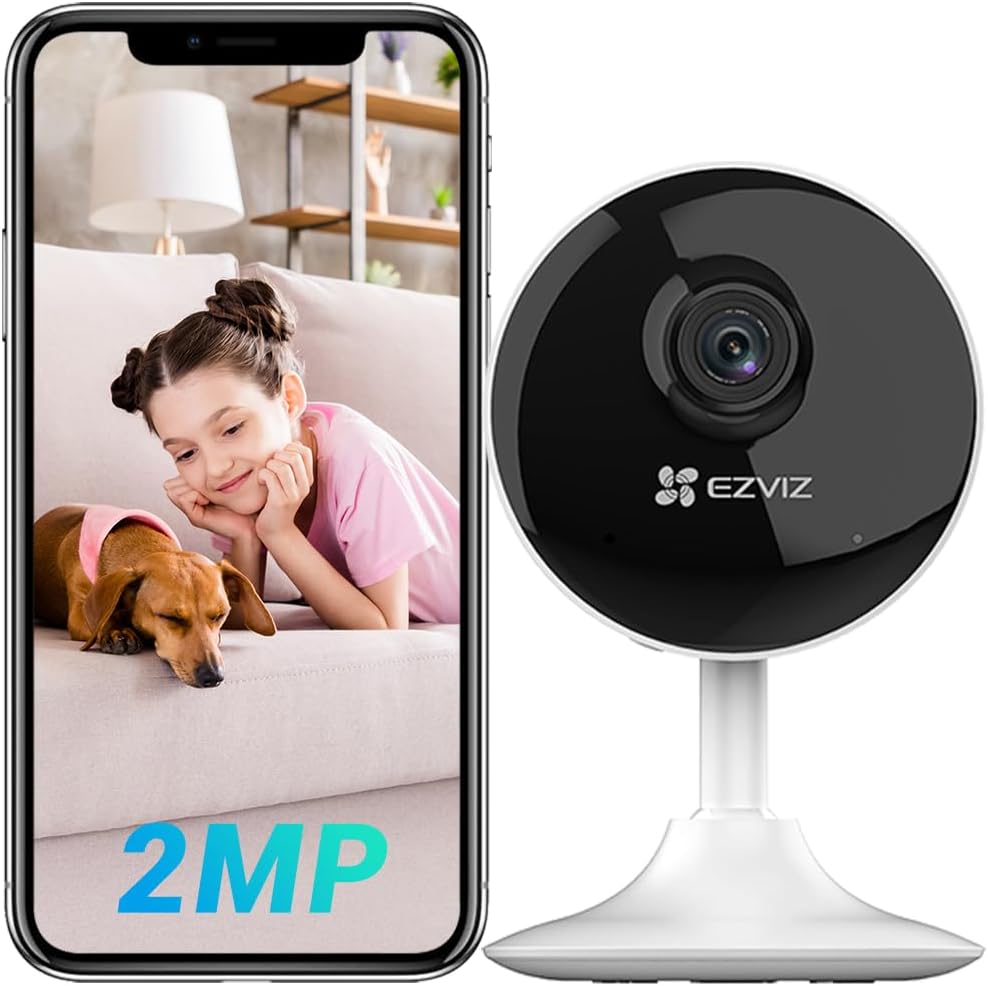 EZVIZ C1C-B 1080P スマホ対応 ペット/ベビー/介護見守りカメラ 広角レンズ 12mナイトビジョン 双方向通話 小型設計 2.4GHz Wi-Fi Alexa連携 日本仕様 三年保証