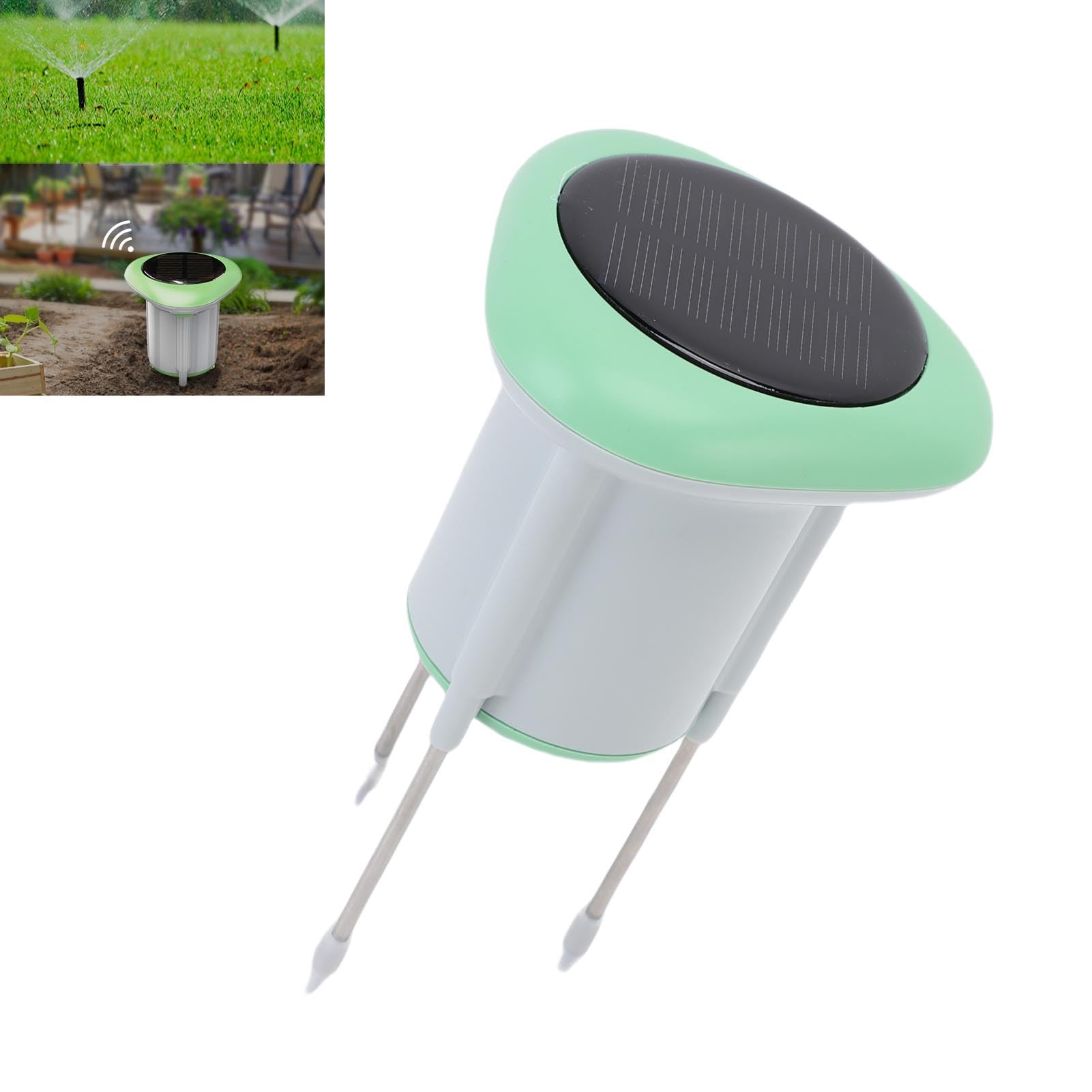 Pssopp Capteur d'humidité du Sol, Thermomètre de Sol en Acier Inoxydable ABS avec Charge Solaire, de la conductivité de l'humidité de la Température de 14 °F à 140 °F pour les Plantes Extérieures