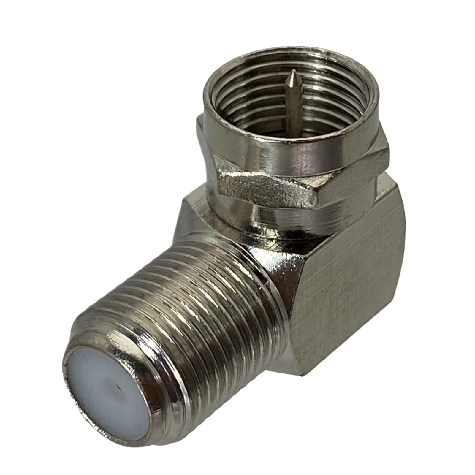 1 pz F TV maschio a F TV femmina jack in serie terminali del filo del connettore adattatore RF ad angolo retto