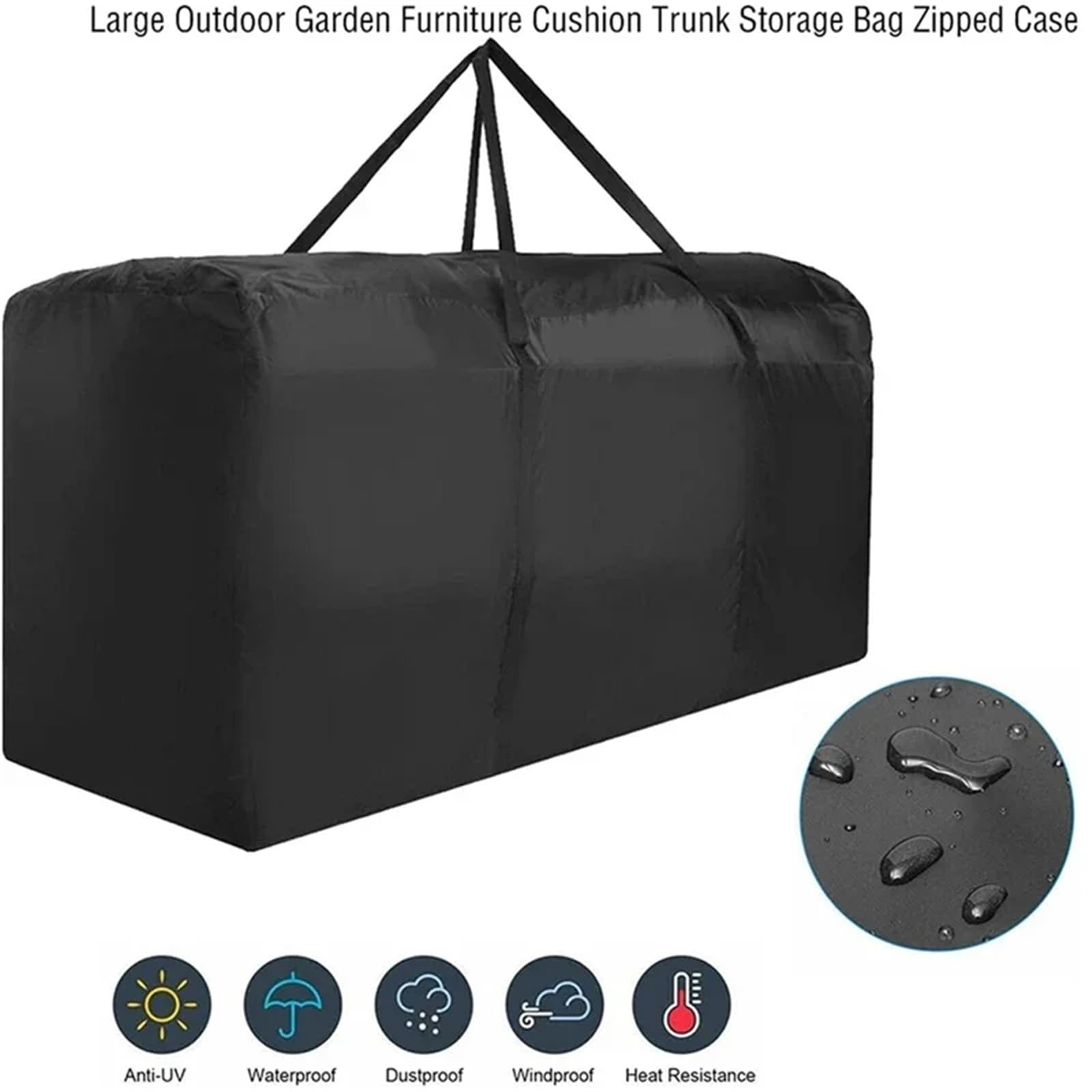 Borsa da Giardino per Cuscini Grande borsa portaoggetti impermeabile con cuscino, for mobili da giardino, for esterni maniglia(173x76x51CM)