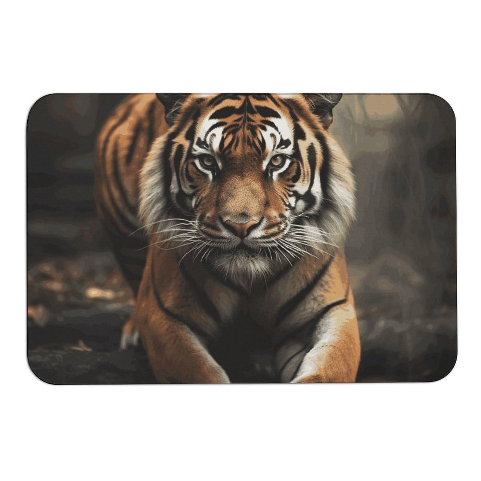 Tapis de sol antidérapant tigre sauvage 60x39 pour intérieur extérieur