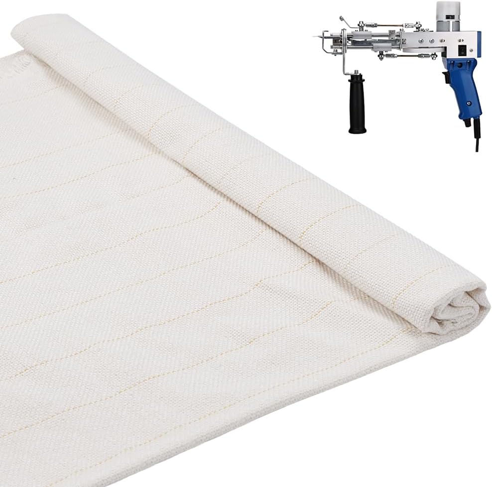 GORGECRAFT 39''x39''(1Mx1M) Tufting Cloth Monk Cloth with Positioning Marked Line Punch Needle Needlework Cloth Fabric for Rug Needle Punch Cross Stitch Weaving Carpet Embroidery Quilting DIY Crafts