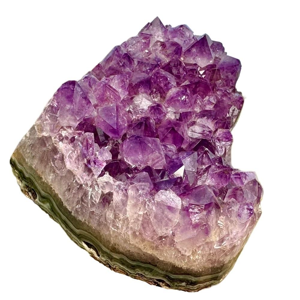 1pc 430-450g Amethyst Cluster Crystal Heart Gemstone Room Office Decoration