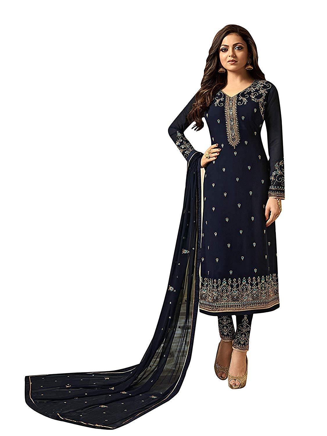 Designer pakistano Shalwar Kameez con Dupatta abiti indiani pronti da indossare abito pantalone, Scelta 3, 48