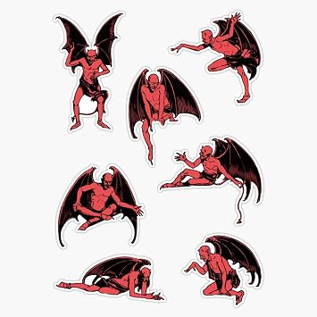 Devils & Demons Sticker Pack Classic Vintage Spooky Halloween Goth Stickers + More Order Medium-Xl Sticker Waterproof Vinyl Window Bumper Sticker Decal 5"