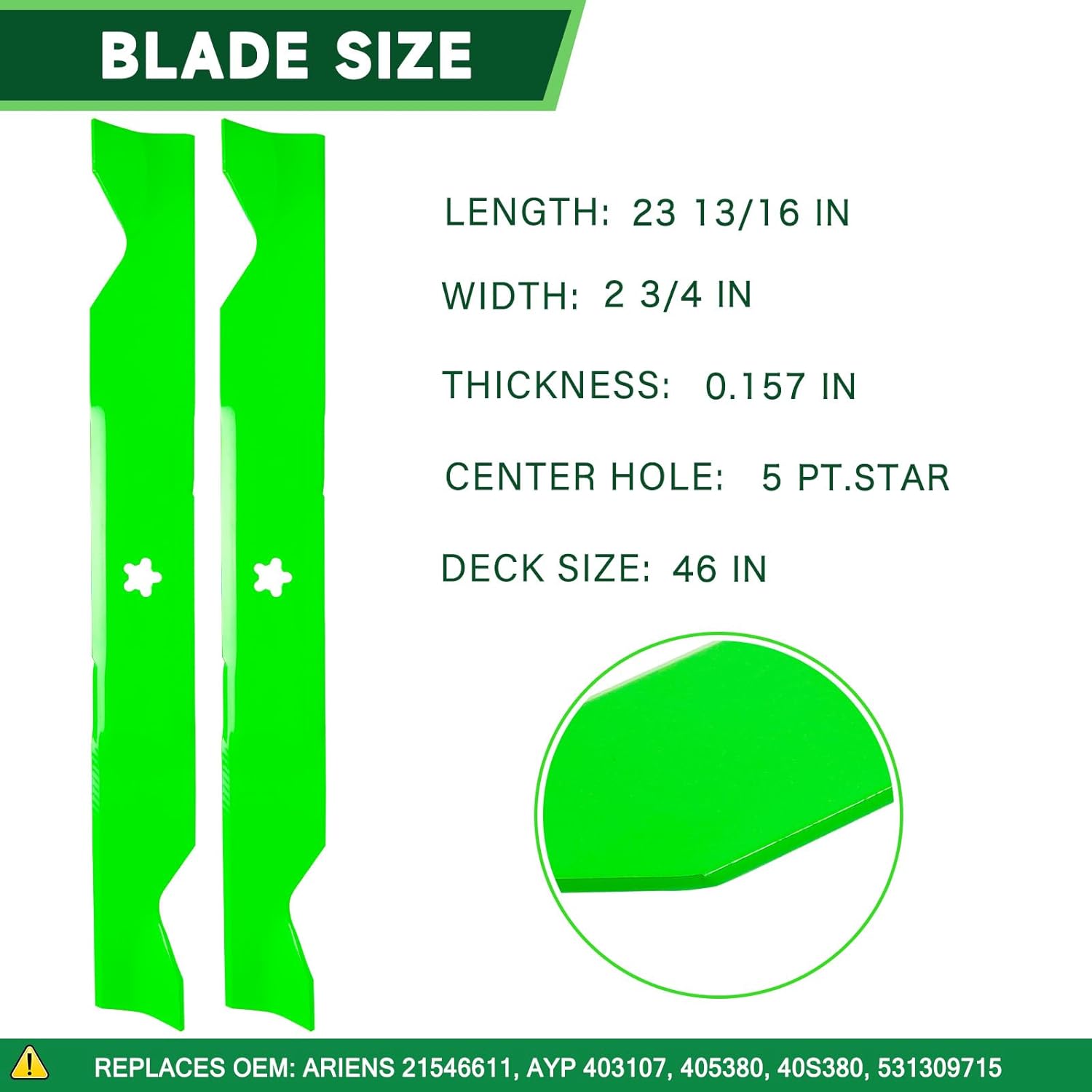 46" Mower Deck Rebuild Kit Fit for Husqvarna RZ46i RZ4621 RZ4623 Z246 Z246i Lawn Mower Includes 2 174356 Spindle 2 403107 Blade 2 Idler 196104 539132728 Be lt 1 539117245