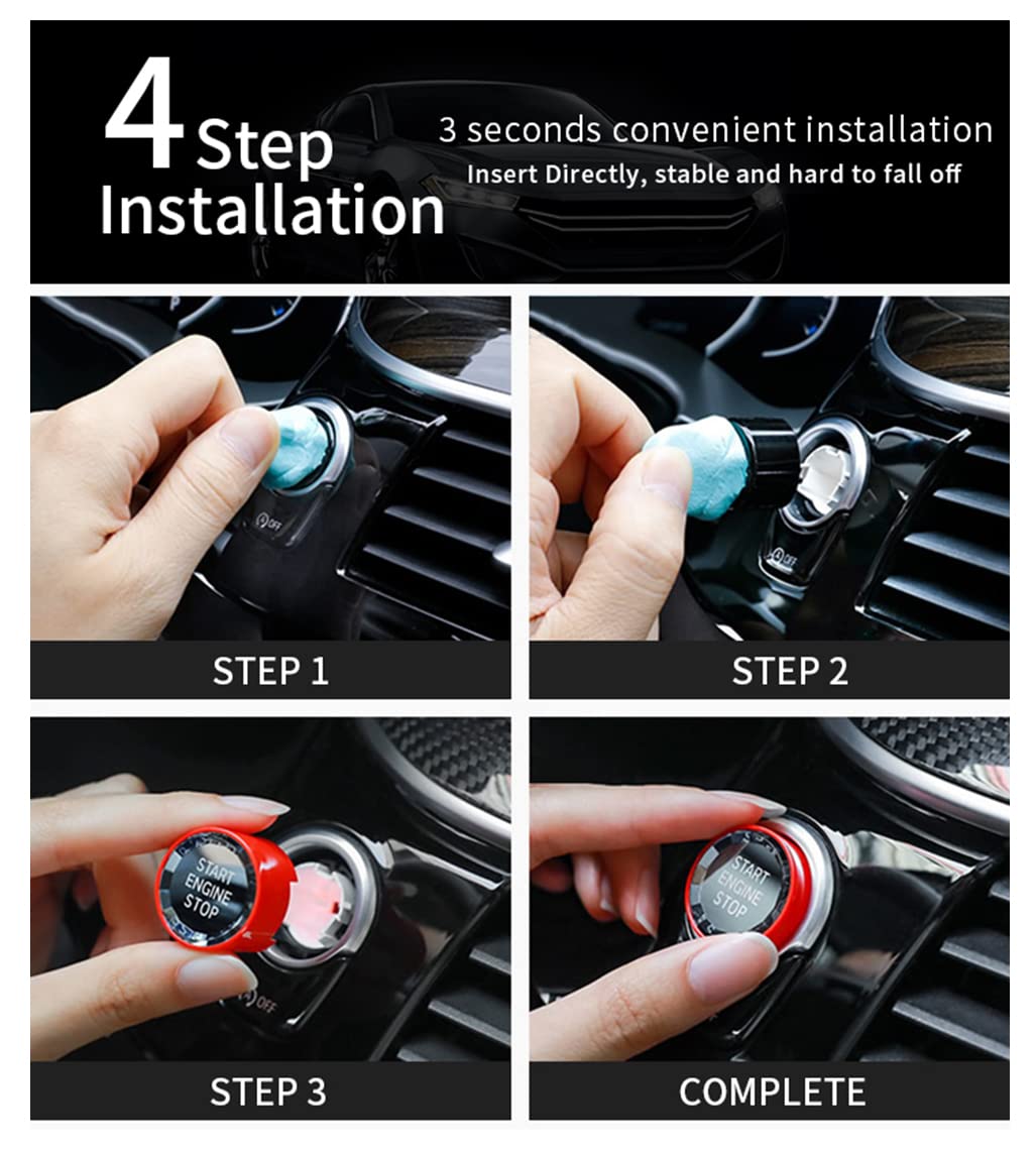Auto start Stopp Taste passt für Bmw Crystal start stop knopf Motor Abdeckung passt für Bmw 1er E87 3er E90 E91 E92 E93 5er E60 X1 E48 X3 E83 X5 E70 X6 E71 E72 Z4 E89 Motorstartknopf- Schwarz