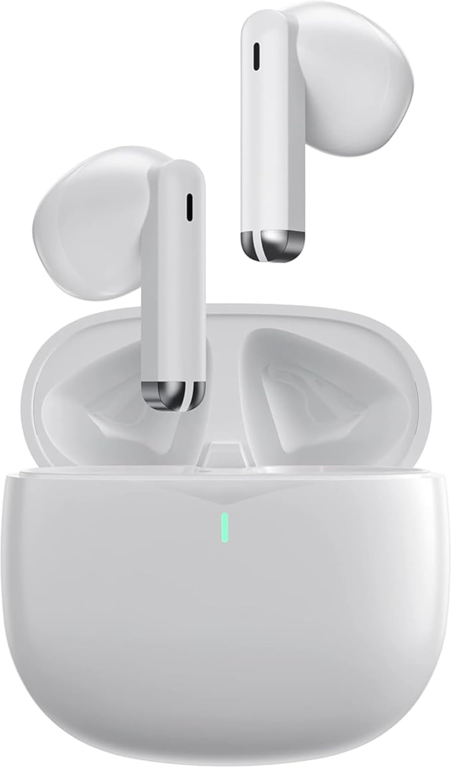 E28 Bluetooth 5.3 Ohrhörer - Kabellose In-Ear-Kopfhörer mit 4 Mikrofonen, ENC-Geräuschunterdrückung, IPX5-Wasserdichtigkeit, USB-C-Schnellladung und müheloser Konnektivität (weiß)