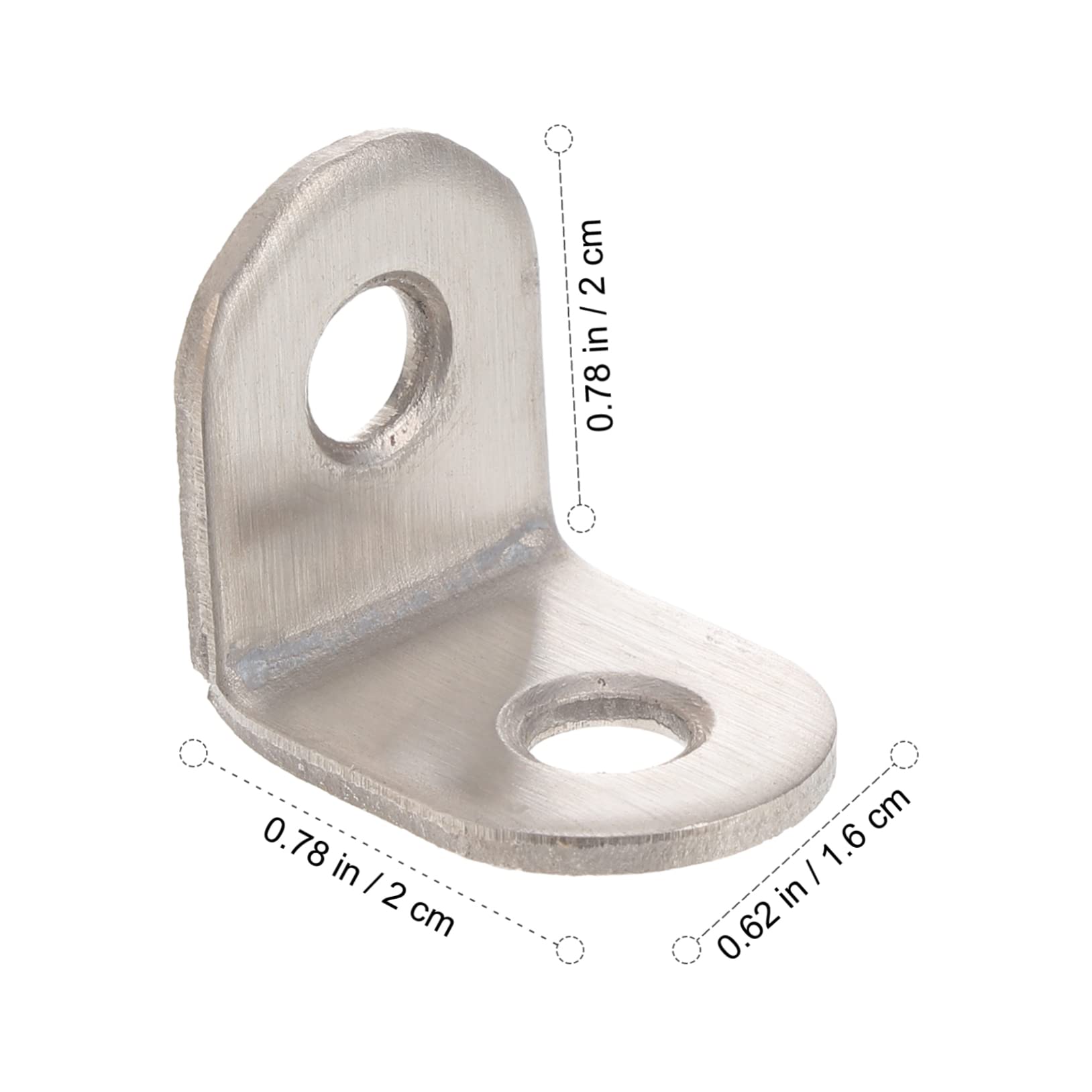 CIYODO 20mm x 20mm x 16mm Stainless Steel Corner Code 90 Degree Angle Bracket 2 Holes Heavy Duty Brackets Fastener