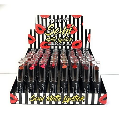 48 lápices labiales Nabi de 8 colores semimate, aplicación suave y no seca los labios, caja de presentación incluida (lote al por mayor)