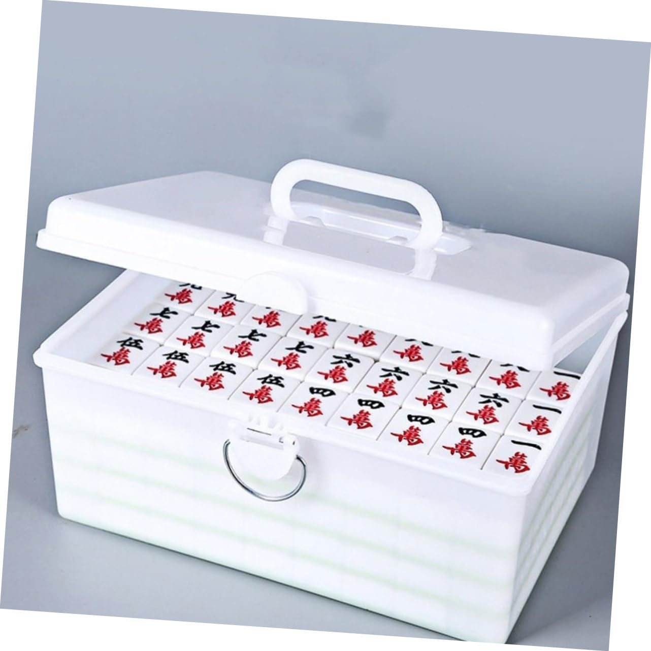 Organizer aus Kunststoff Aufbewahrungsbox mit Griff für Mahjong Multifunktionale Halter für Kleine Gegenstände