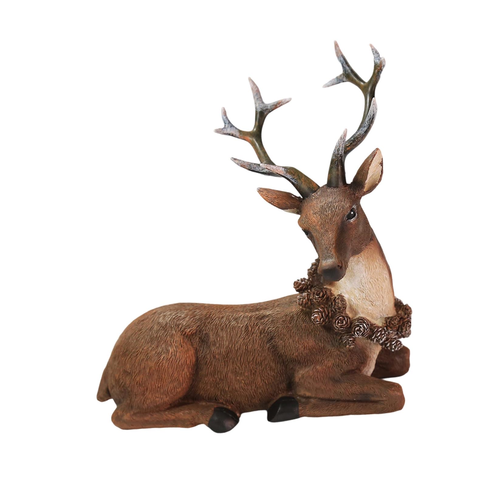 Lerpwige Christmas Standing Deer Statues With Antlers Reindeer Table Decorations For Mantel Wine Cabinet Christmas Reindeer Figurines