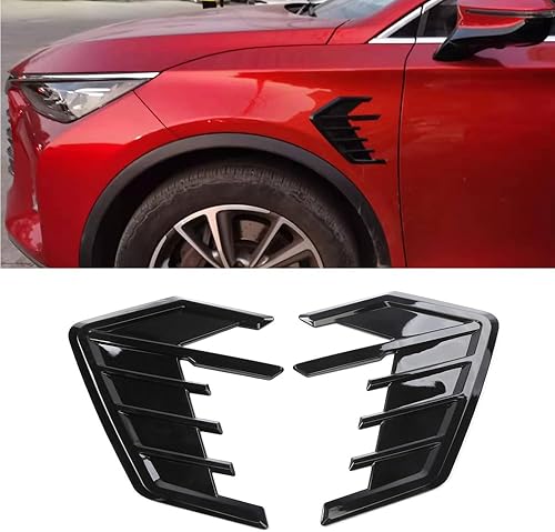 Miniatura 1 de OtpOutopa 2 rejillas de ventilación laterales para guardabarros de automóvil, cubierta universal para decoración del cuerpo del alerón, calcomanías