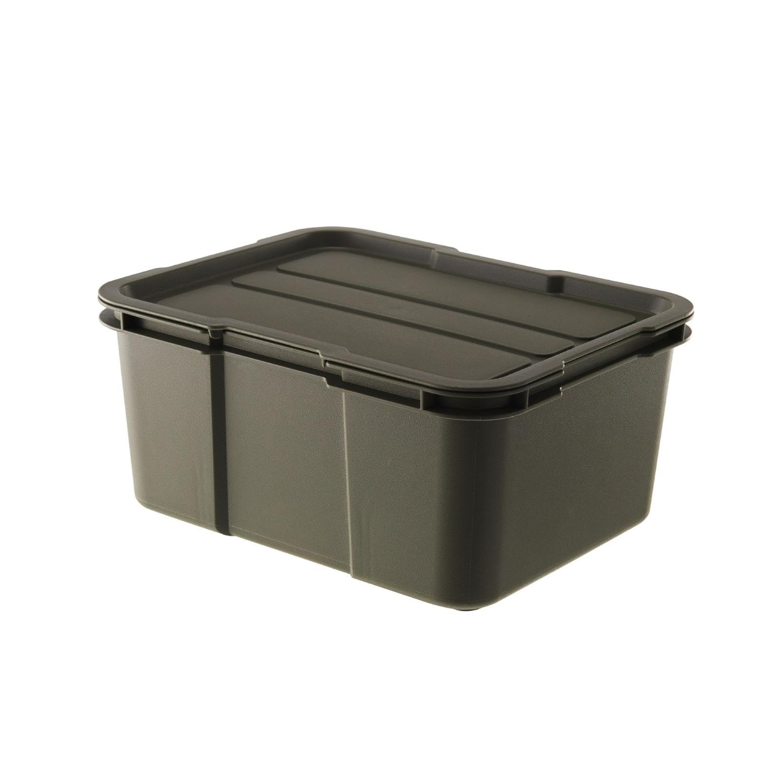 bnf® camping storage box with lid stackable storage box with lid for, journeyers, car trunk, garage army green 9l
