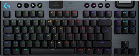 Logitech G G915 X LIGHTSPEED TKL Clicky Kablosuz Düşük Profilli RGB Aydınlatmalı PC/Mac için Mekanik İngilizce Q Oyun Klavyesi, Siyah